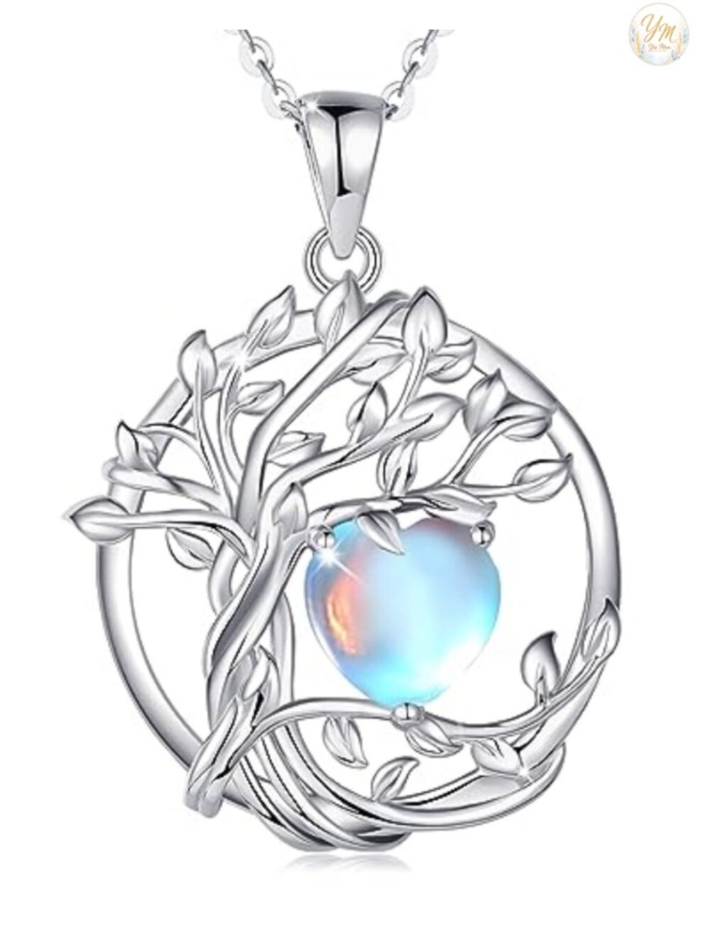 Sterling Silver Tree of Life Birthstone Pendant Necklace